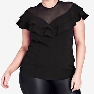 City chic Ruffle Illusion Top